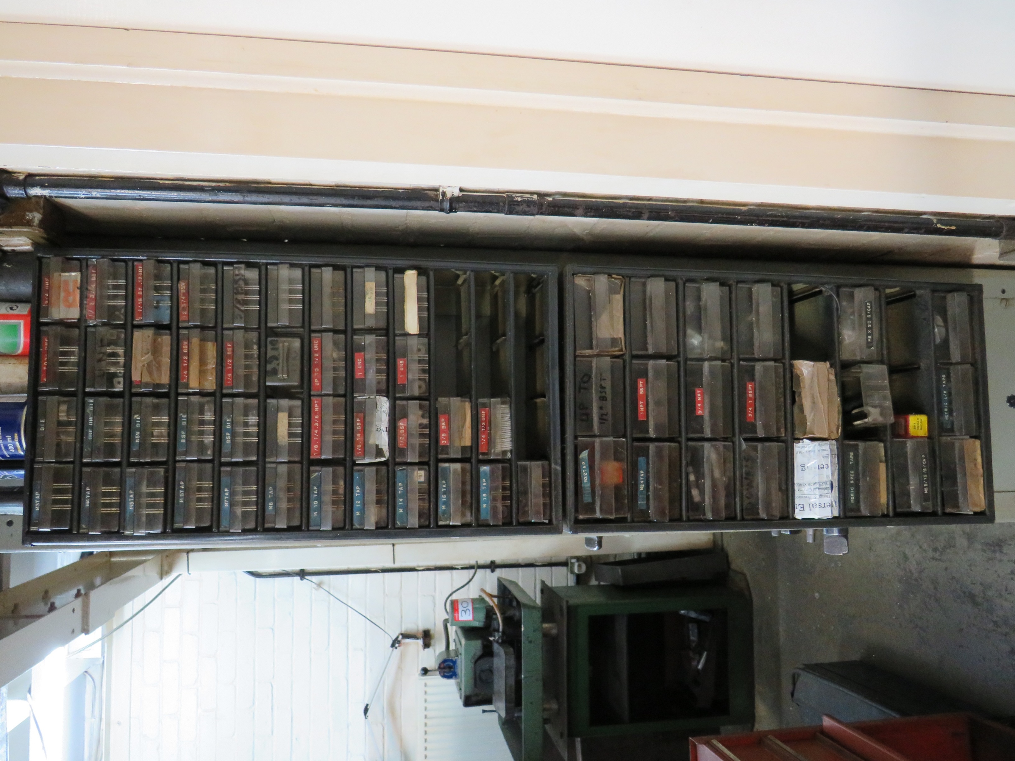 Rack with Qty of Plug Gauges, Taps & Drills