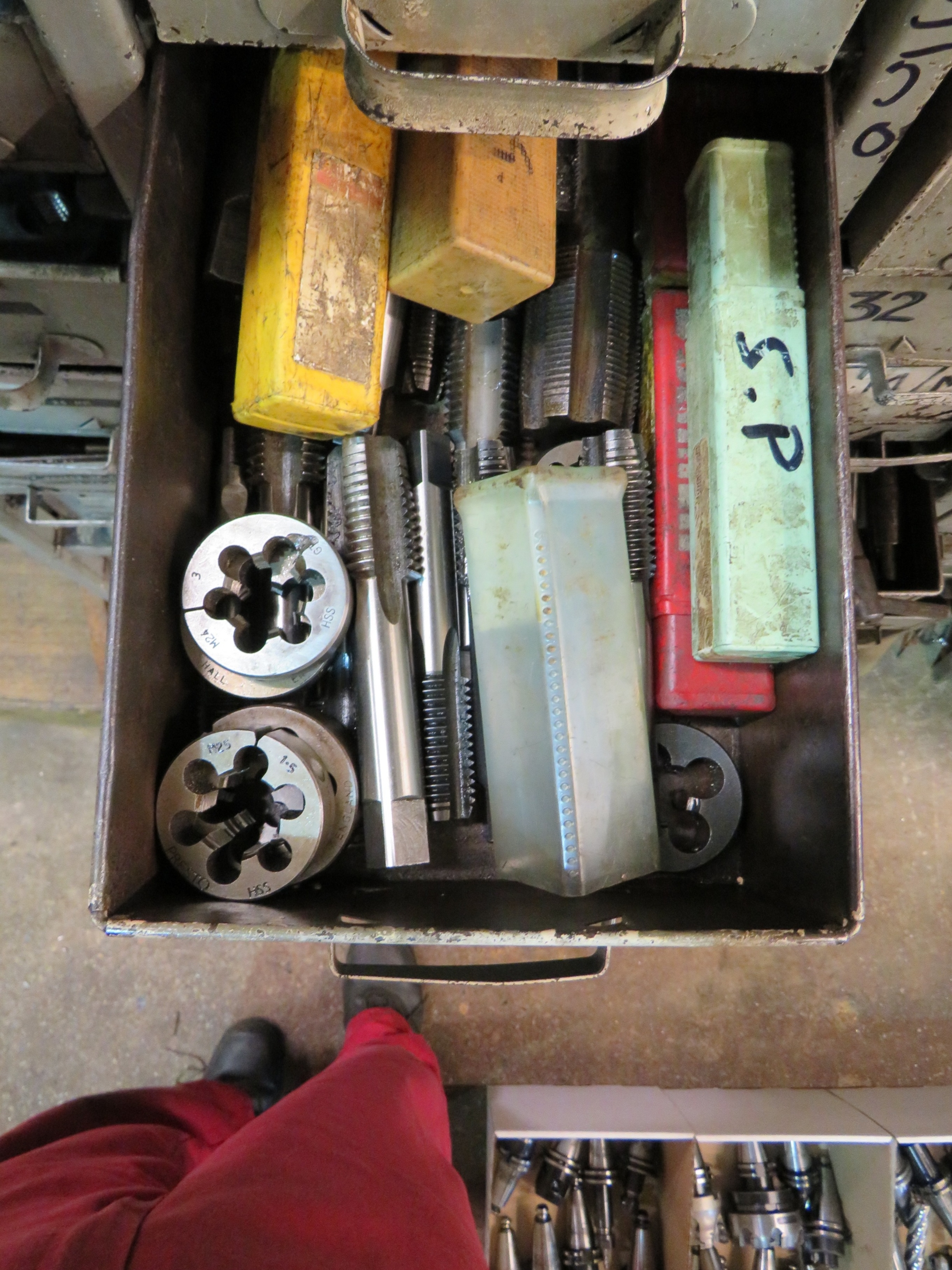 Storage Rack with Reamers, Metric Taps, Drills
