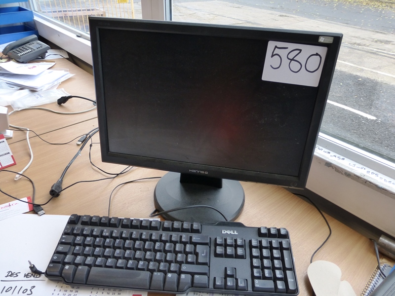 (3) Flatscreen Monitors and keyboards and Brother HL 5350DN Printer