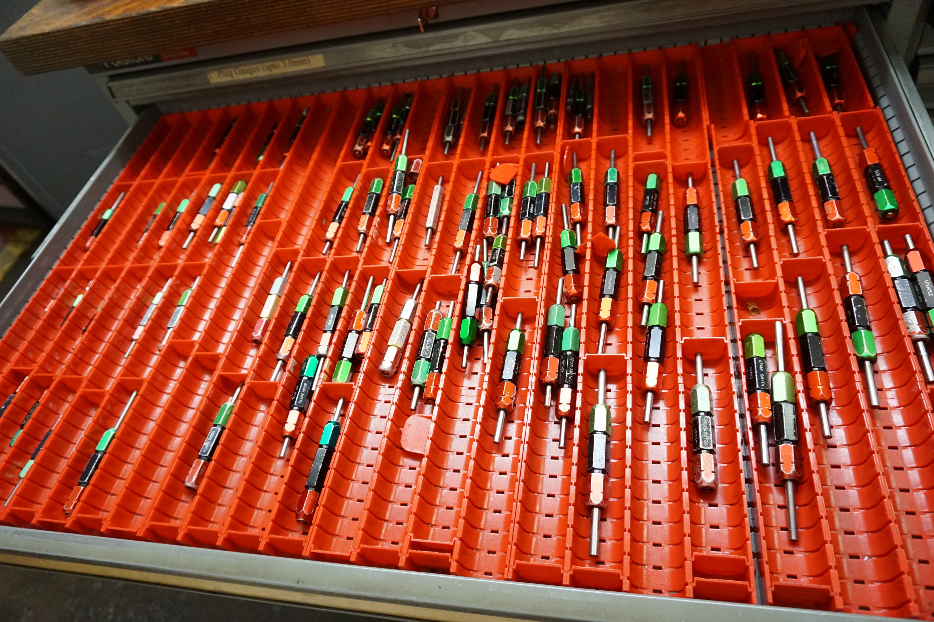 12 Drawer with Large Qty of Plug Gauges
