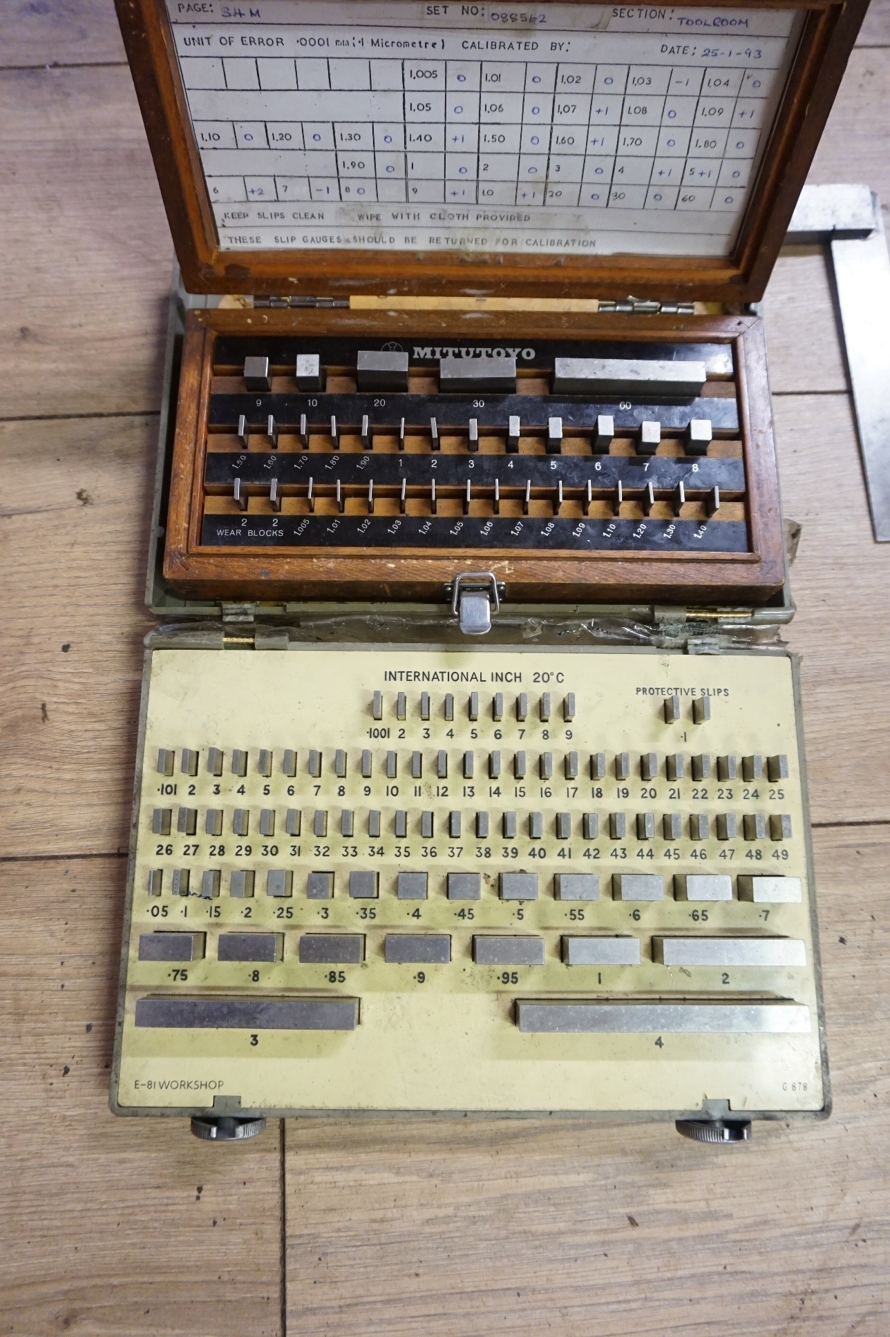 (1) Box of Metric Slip Gauges and (1) Box of Imperial Slip Gauges