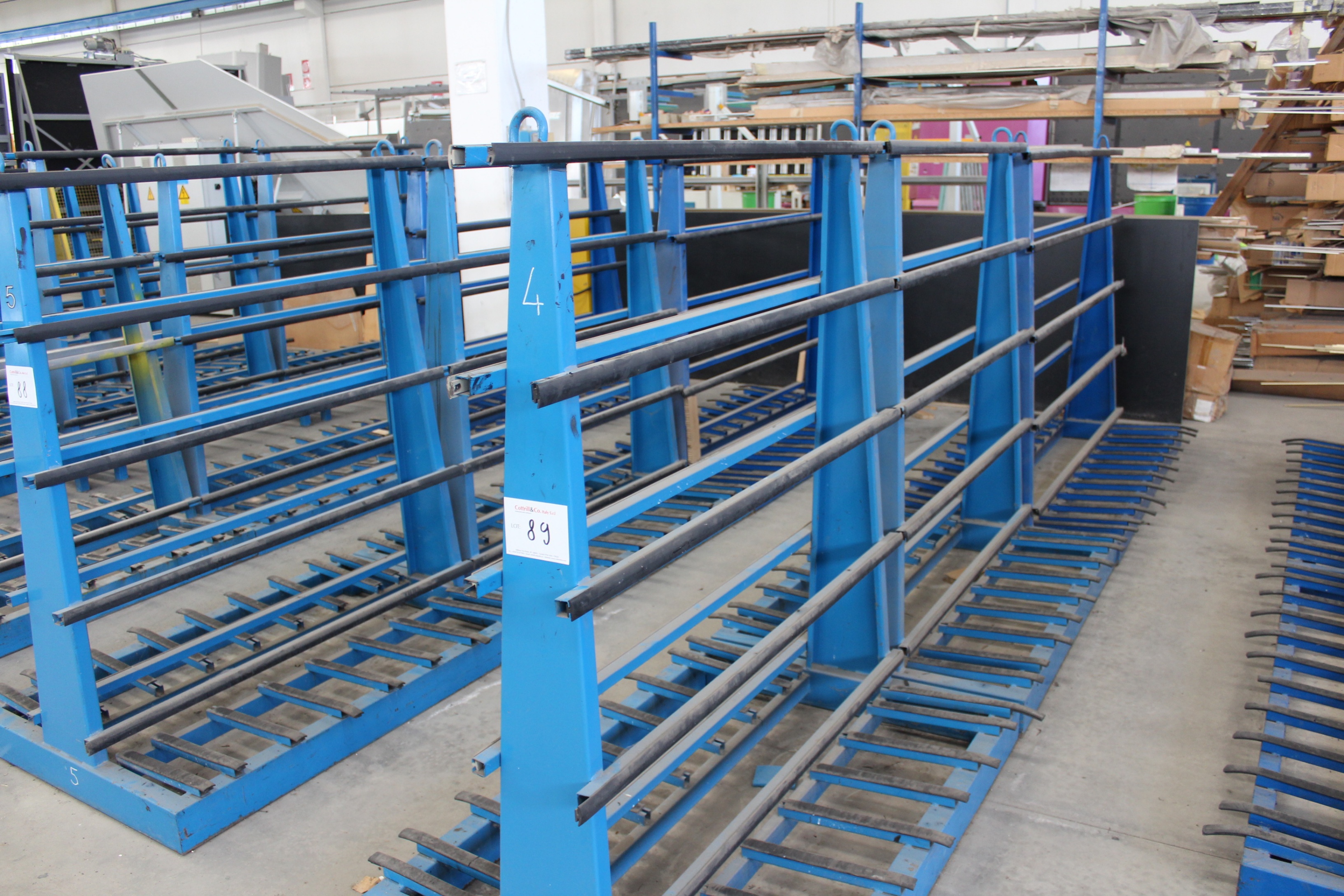 (5) x Double Sided Static Glass Storage Racks with Contents